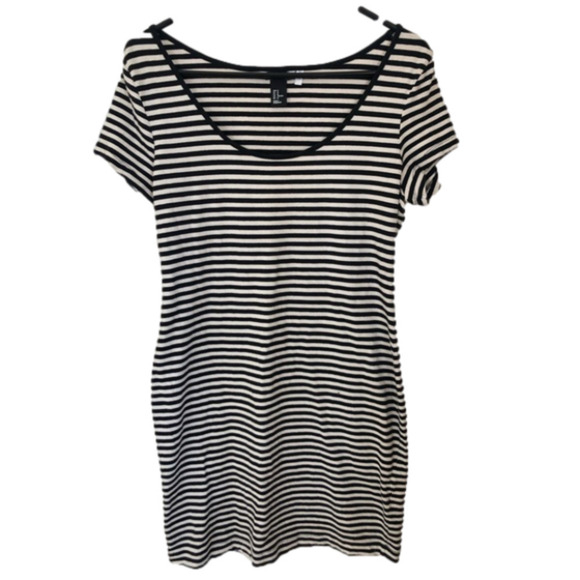H&M Nautical Stripe Mini Tee Shirt Dress Medium - Picture 5 of 5